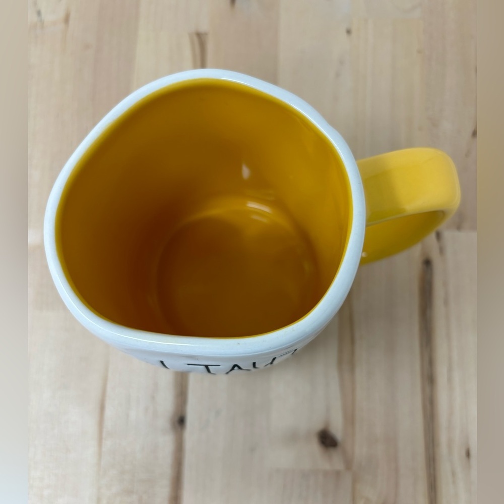 Rae Dunn I TAUT I TAW A PUTTY TAT Mug Tweety Bird Double Sided Yellow Interior - Picture 3 of 4